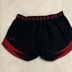 Under Armour Women's Athletic Shorts in Black and Red
